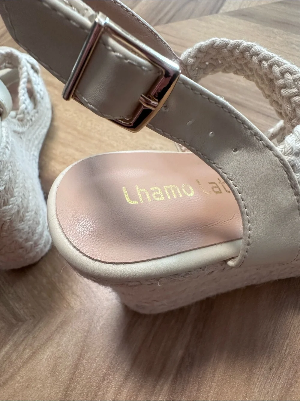 Lhamo Latso Boho Macrame wedge espadrille sandals women’s 6